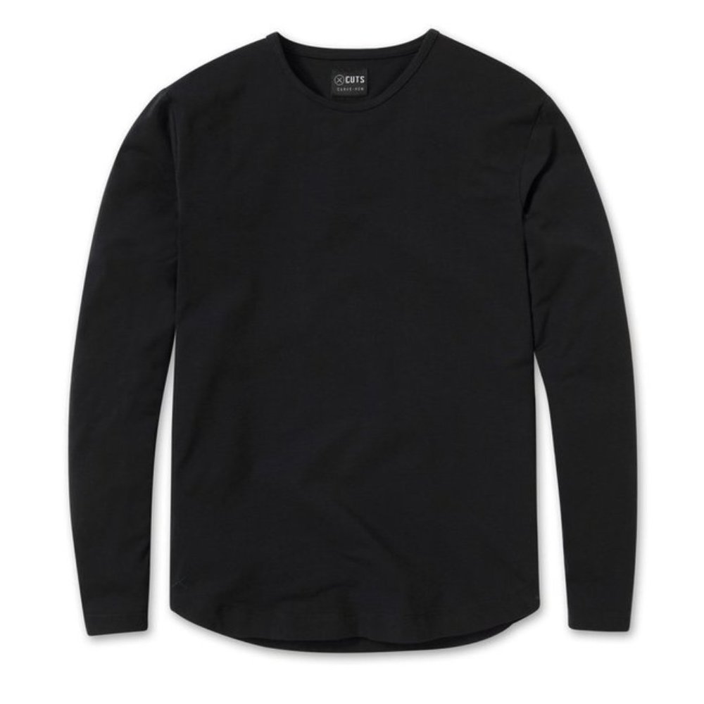 X-CURVE-HEM LONG SLEEVE BLACK